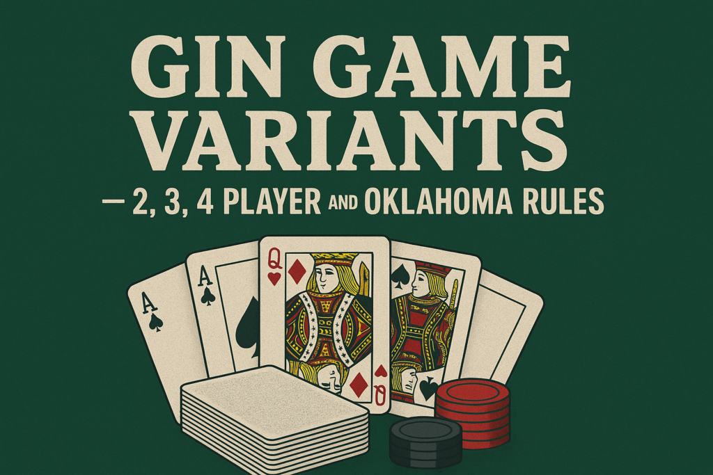 Gin Game Variants – 2, 3, 4 Player and Oklahoma Rules
