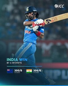 India Overcomes New Zealand in Thrilling First ODI in Vadodara